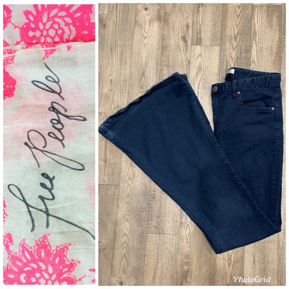 Dark Blue high waisted bell bottom Jeans 👖